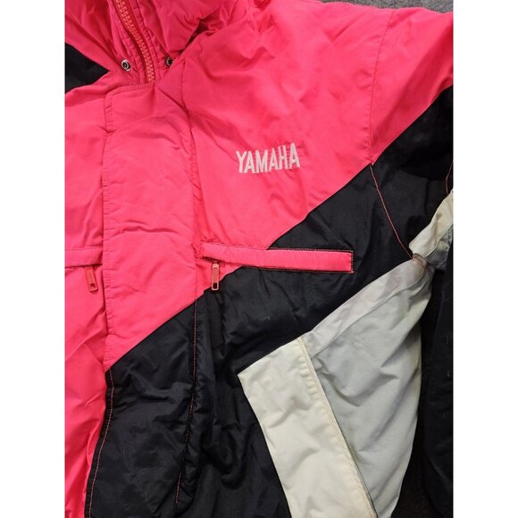 Vintage 80s Yamaha Racing Puffer Colorblock Jacket Size Large  Snowmobile - Picture 3 of 16